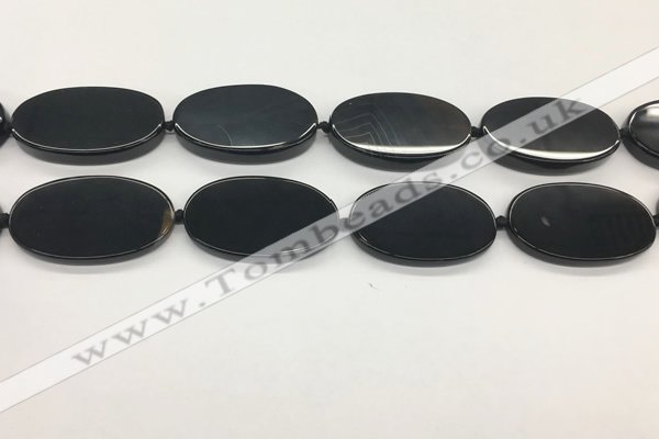 CAA4070 15.5 inches 30*50mm oval black agate gemstone beads