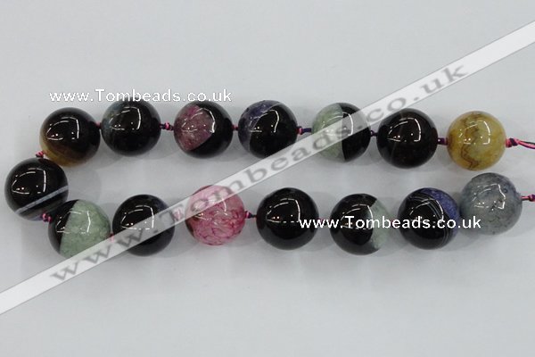 CAA412 15.5 inches 24mm round agate druzy geode gemstone beads