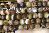 CAA4142 15.5 inches 12mm pumpkin line agate beads wholesale