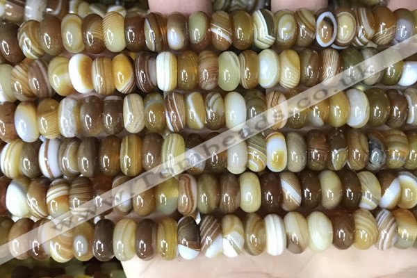 CAA4146 15.5 inches 5*10mm rondelle line agate beads wholesale