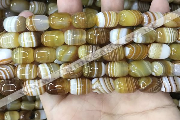 CAA4152 15.5 inches 10*14mm drum line agate beads wholesale