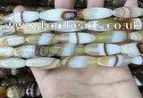 CAA4166 15.5 inches 10*30mm rice line agate beads wholesale