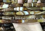 CAA4167 15.5 inches 10*30mm rice line agate beads wholesale