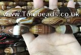 CAA4168 15.5 inches 12*40mm rice line agate beads wholesale