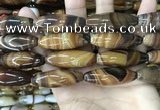 CAA4169 15.5 inches 14*40mm rice line agate beads wholesale