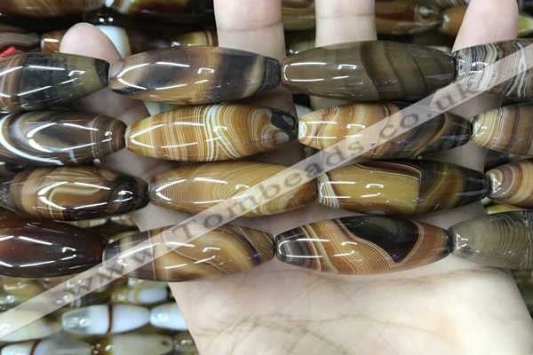 CAA4169 15.5 inches 14*40mm rice line agate beads wholesale