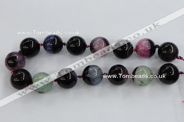 CAA417 15.5 inches 24mm round agate druzy geode gemstone beads