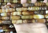 CAA4173 15.5 inches 10*30mm rice line agate beads wholesale