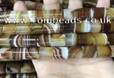 CAA4182 15.5 inches 12*13mm tube line agate beads wholesale