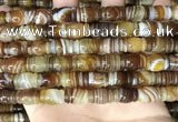 CAA4196 15.5 inches 9*14mm carved drum line agate gemstone beads