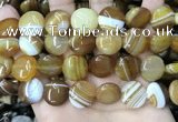 CAA4205 15.5 inches 16mm flat round line agate beads wholesale