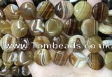 CAA4206 15.5 inches 18mm flat round line agate beads wholesale