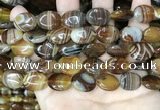 CAA4213 15.5 inches 13*18mm oval line agate beads wholesale