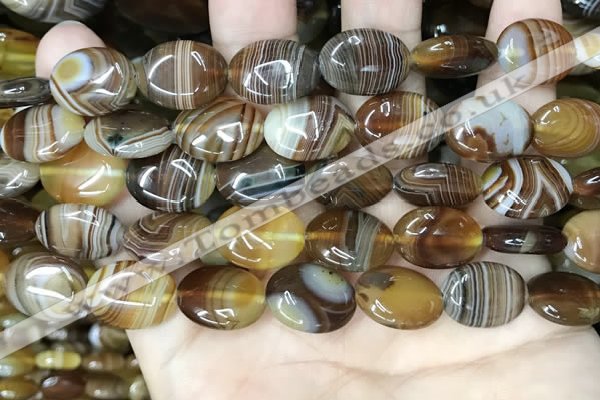 CAA4213 15.5 inches 13*18mm oval line agate beads wholesale