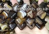 CAA4236 15.5 inches 20*20mm diamond line agate beads wholesale