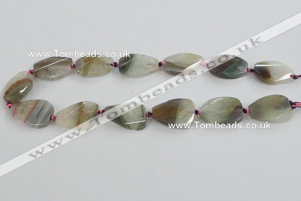 CAA427 22*30mm faceted & twisted teardrop agate druzy geode beads