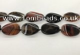 CAA4305 15.5 inches 30*40mm twisted oval line agate beads