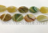 CAA4306 15.5 inches 32*40mm twisted oval line agate beads