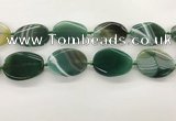 CAA4307 15.5 inches 30*40mm twisted oval line agate beads