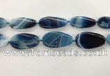 CAA4312 15.5 inches 25*45mm twisted oval line agate beads