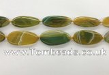 CAA4313 15.5 inches 25*50mm twisted oval line agate beads