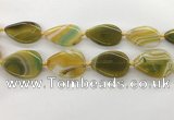 CAA4322 15.5 inches 30*40mm twisted oval line agate beads