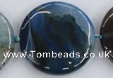 CAA433 15.5 inches 40mm flat round agate druzy geode beads