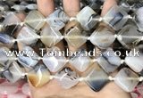 CAA4381 15.5 inches 18*18mm diamond Montana agate beads