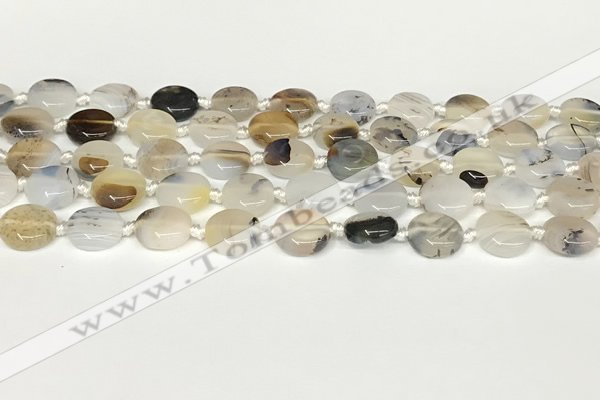 CAA4383 15.5 inches 12mm flat round Montana agate beads