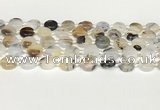 CAA4384 15.5 inches 14mm flat round Montana agate beads