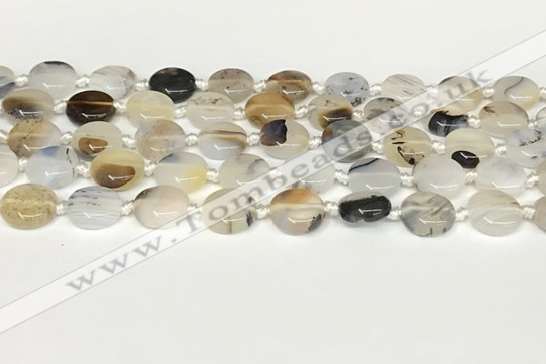 CAA4384 15.5 inches 14mm flat round Montana agate beads