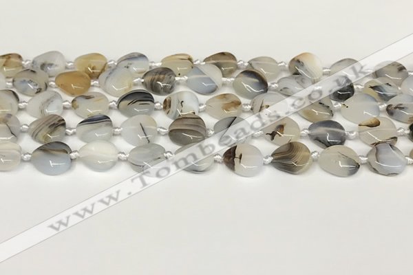 CAA4386 15.5 inches 12mm heart Montana agate beads