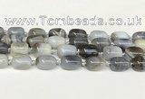 CAA4395 15.5 inches 15*20mm flat teardrop gray agate beads