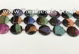 CAA4408 15.5 inches 20mm flat round agate druzy geode beads