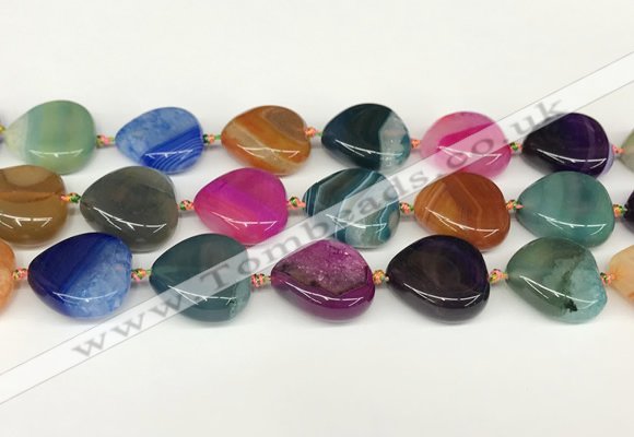 CAA4410 15.5 inches 20*20mm flat teardrop agate druzy geode beads