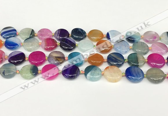 CAA4418 15.5 inches 14mm flat round agate druzy geode beads