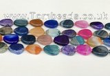 CAA4421 15.5 inches 15*20mm flat round agate druzy geode beads