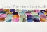 CAA4424 15.5 inches 13*18mm rectangle agate druzy geode beads