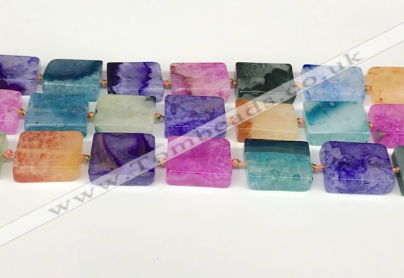 CAA4427 15.5 inches 15*20mm rectangle agate druzy geode beads