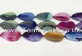 CAA4432 15.5 inches 25*35mm flat teardrop agate druzy geode beads