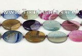 CAA4433 15.5 inches 25*35mm oval agate druzy geode beads