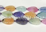 CAA4438 15.5 inches 25*35mm flat teardrop agate druzy geode beads