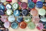 CAA4445 15.5 inches 18mm flat round dragon veins agate beads