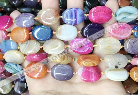 CAA4446 15.5 inches 15*20mm oval dragon veins agate beads