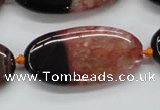 CAA446 15.5 inches 20*40mm oval agate druzy geode gemstone beads