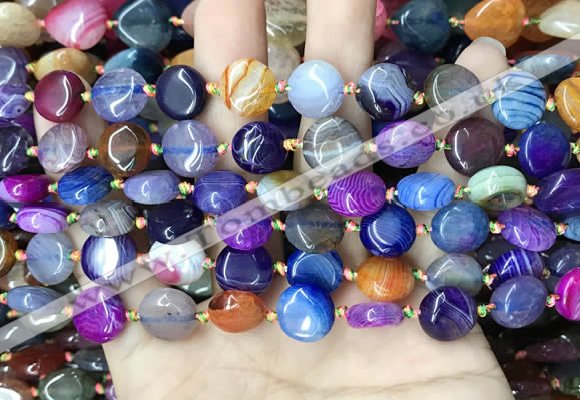 CAA4460 15.5 inches 12mm flat round dragon veins agate beads