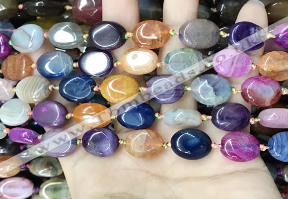 CAA4462 15.5 inches 12*16mm oval dragon veins agate beads