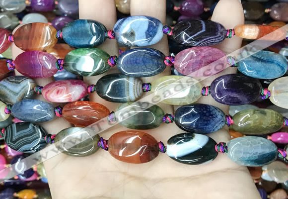 CAA4463 15.5 inches 13*20mm oval dragon veins agate beads