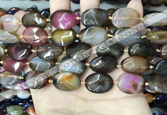 CAA4465 15.5 inches 15*20mm oval dragon veins agate beads