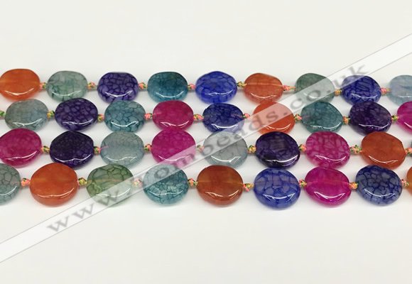 CAA4490 15.5 inches 16mm flat round dragon veins agate beads